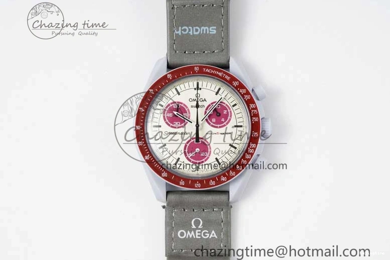 1229 Speedmaster Misson To Pluto 1:1 Best Edition Gray Dial On Nylon Strap Quartz TravelReady 7858